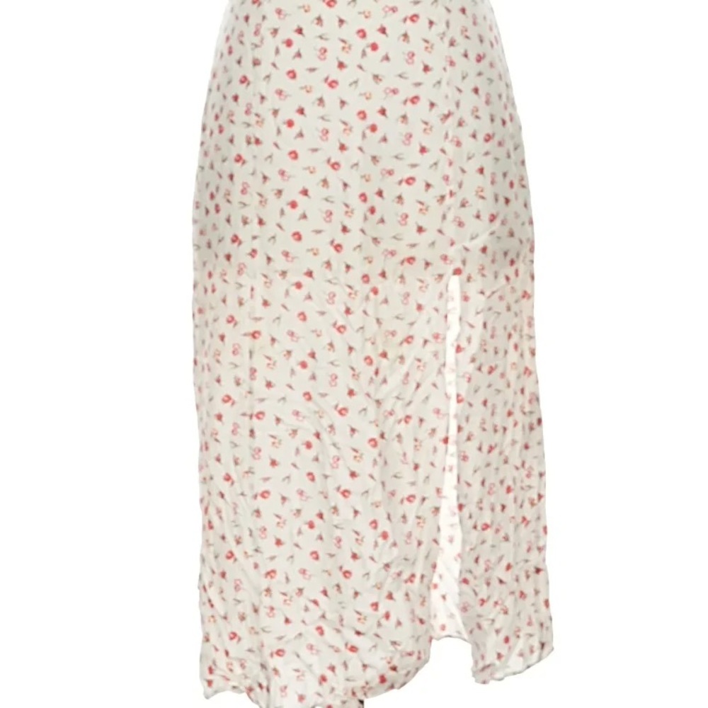 & Other Stories White and Red Floral Maxi Skirt